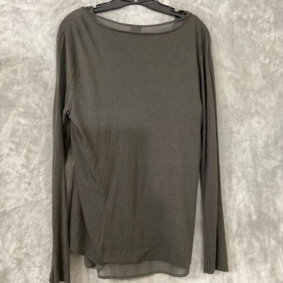 ecru Modal -Cashmere Tunic Top women’s L green long sleeve v-neck soft casual - Picture 5 of 12